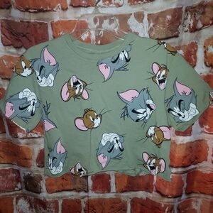 Tom and Jerry Green Crop Top